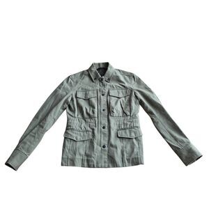 rag & bone womens Sz 0 olive green utility jacket snap and zip up
